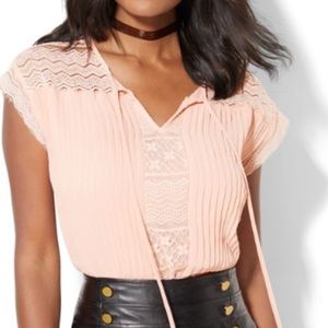 New York & Company DH Pleated Top